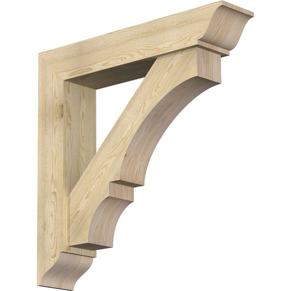 Ekena Millwork Balboa Traditional Rough Sawn Bracket w/ Offset Brace, Douglas Fir, 8"W x 40"D x 40"H BKT0806X40X40BOA01RDF - main